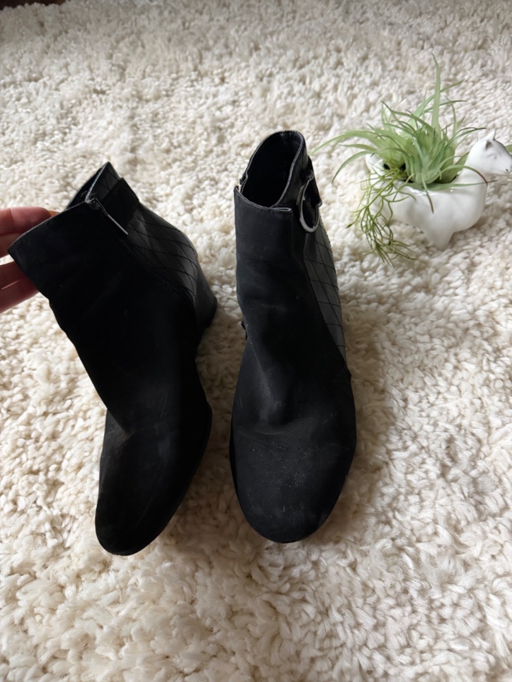 Impo ankle booties in Impo Black Quilted Wedge Ankle Booties with Side Zip. Quil - Picture 7 of 7